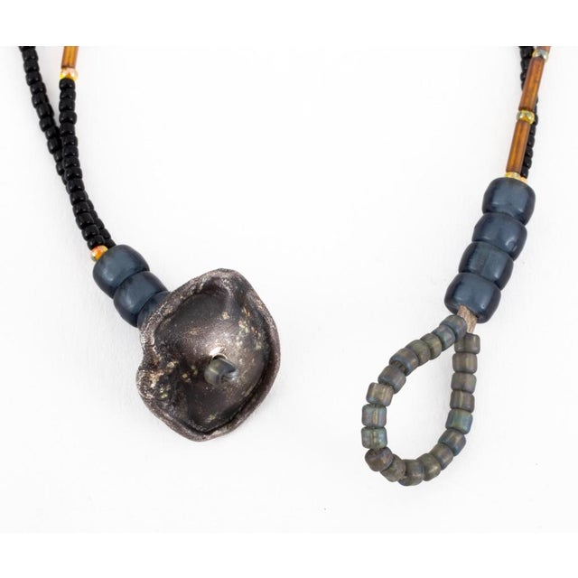 Modern Signed Sterling Beaded Modernist Necklace For Sale - Image 3 of 4