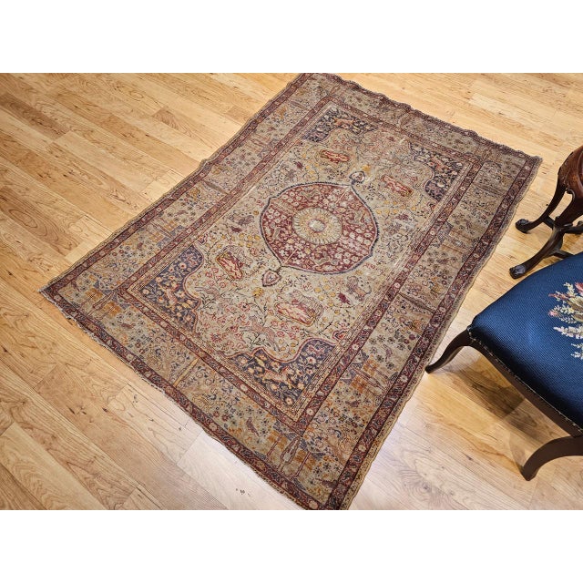 Antique Turkish Sivas Rug, Handwoven Wool, Garden Design, 19th Century, 4' x 6' For Sale - Image 4 of 16