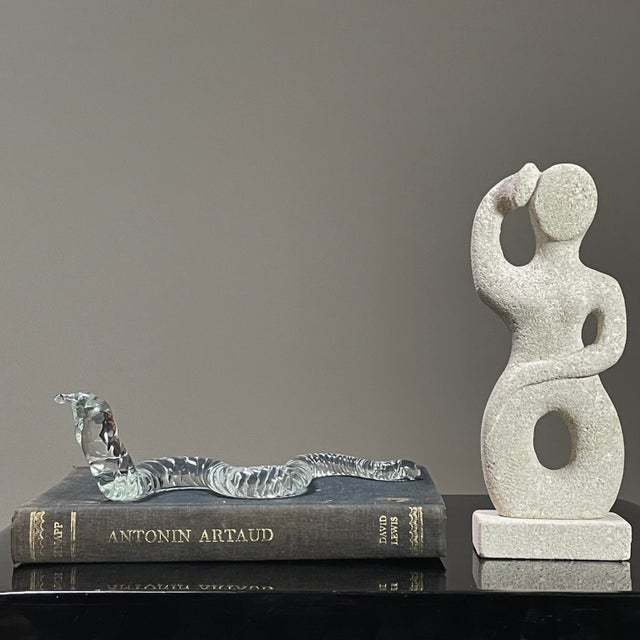 Vintage Studio Craft Italian Crystal Snake Sculpture | Chairish