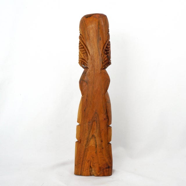 Wood Vintage Tiki Totem 11 ¾ in 1950's or 60's For Sale - Image 7 of 8