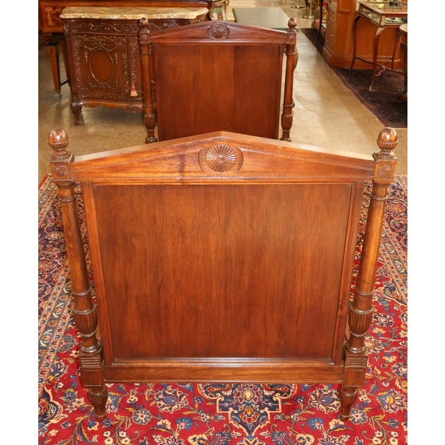 Vintage Walnut French Empire Style Narrow Twin Bed For Sale - Image 4 of 10