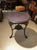 Round Cast Iron, Wood & Leather Coffee Table For Sale - Image 4 of 15