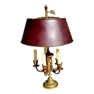 Antique French Gilt Bronze Five-Light Bouillotte Lamp