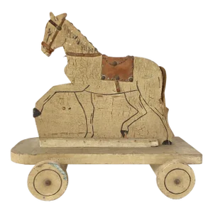 Antique Wood Horse Pull Toy