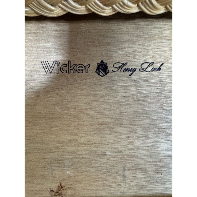 Coastal Vintage Wicker Henry Link Desk & Chair For Sale - Image 3 of 10