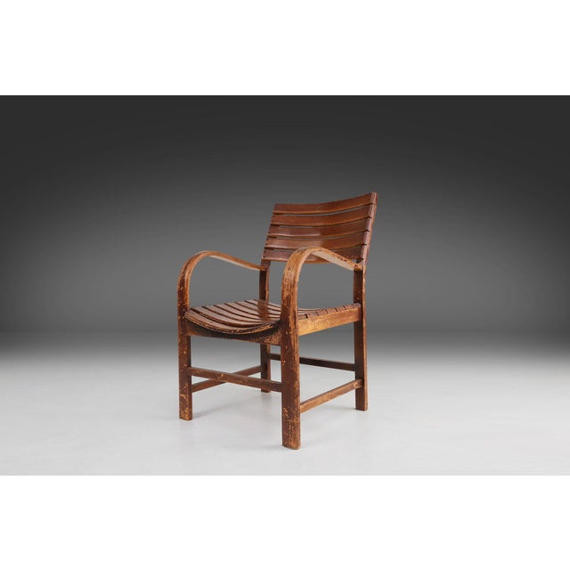 Art Deco Wooden Torck Armchair, France 1930s For Sale - Image 14 of 14