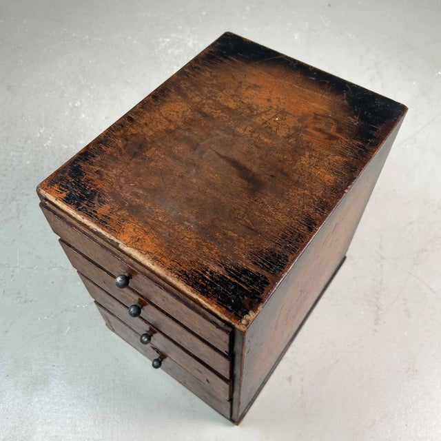 Black Vintage Burl Wood Filing Cabinet, Japan, 1950s For Sale - Image 8 of 10