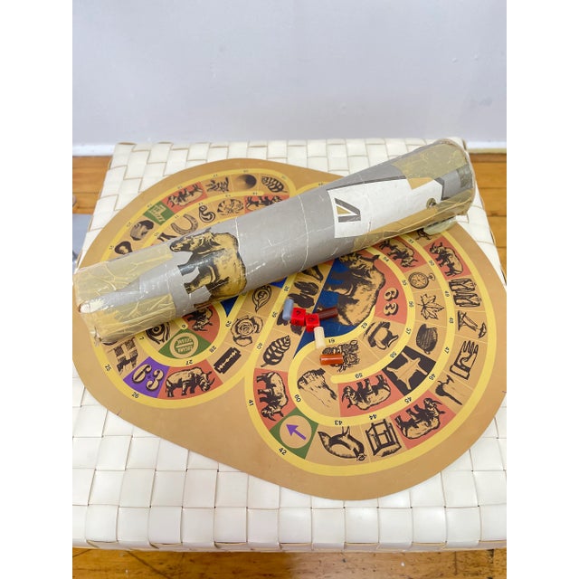 Animal Skin Vintage Italian Table Game for Alitalia Airlines With Leather Board and Lucite Dice and Posts 1970s For Sale - Image 7 of 9