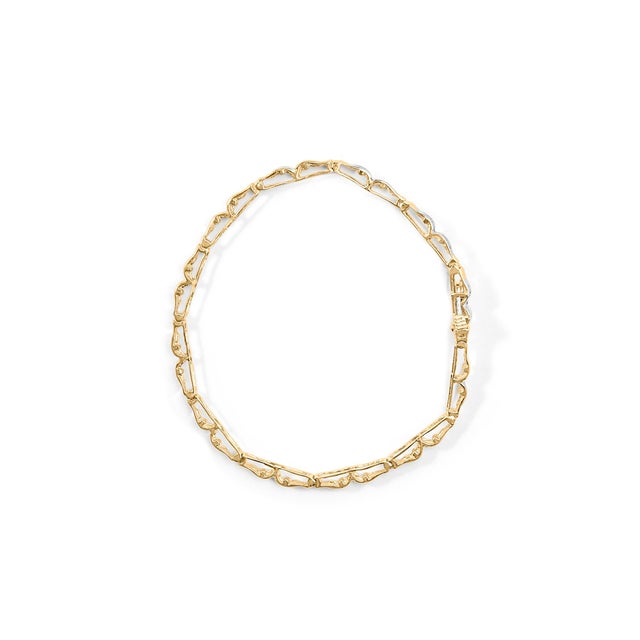 Haus of Brilliance 10k Yellow Gold 1.00 Cttw Baguette-Cut Channel Diamond Link Bracelet For Sale - Image 4 of 4