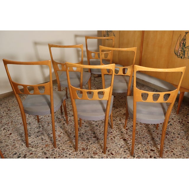 Mid-Century Modern Table and Chairs by Vittorio Dassi, 1950s, Set of 7 For Sale - Image 16 of 18