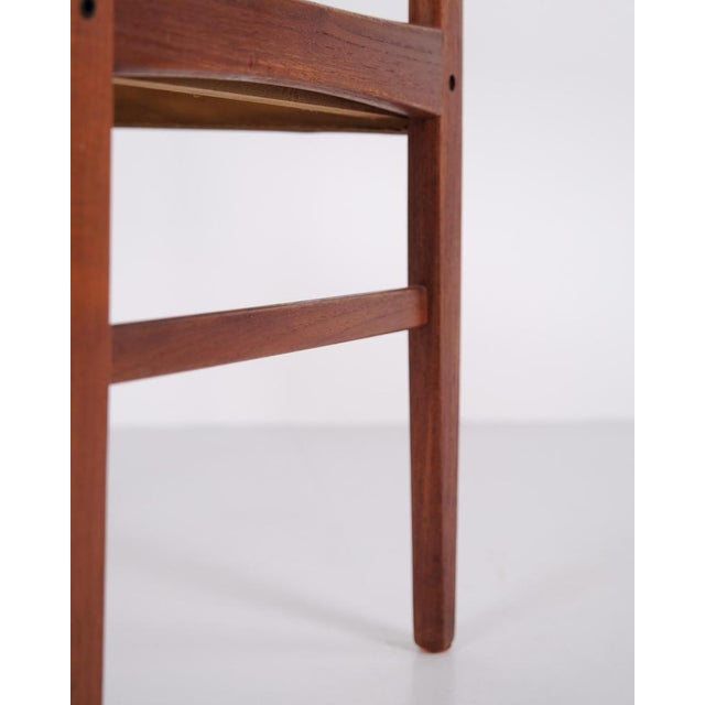 Brown Vintage Danish Armchair in Teak and Brown Leather, 1960s For Sale - Image 8 of 11