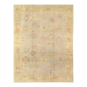 2020s Light Blue Hand Knotted Turkish Rug
