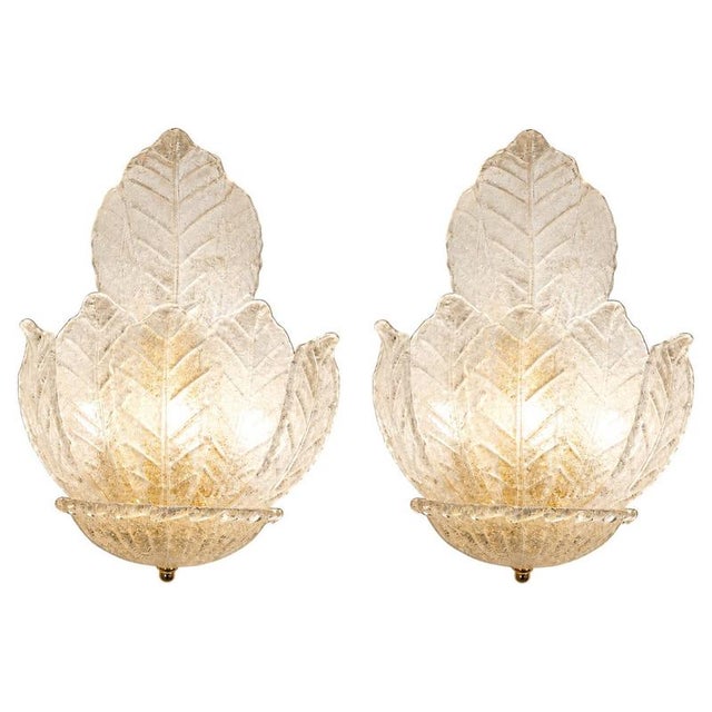 Italian Murano Glass Ninfea Wall Sconces, 1990s, Set of 2 For Sale - Image 10 of 10