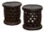 Set of 2, Bamileke Carved Geometric Lattice End Tables For Sale