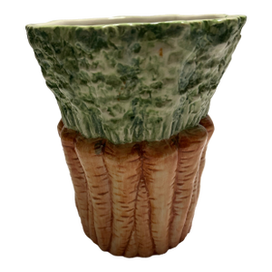 Late 20th Century Carrot Majolica-Style Vase