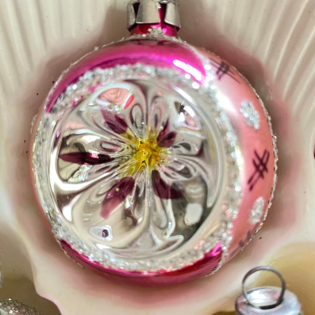 8 Hand painted in Bavaria made in Germany Glass Christmas Tree ornaments. Made in the 1970's. Each ornament measures 2" in...