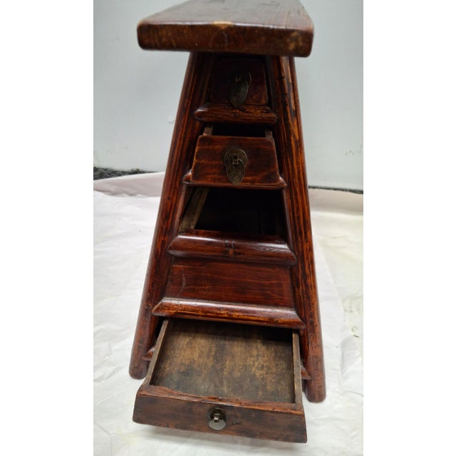 Wood 19th C. Chinese Qing Style Chinese Barber Stool/Bench For Sale - Image 7 of 11