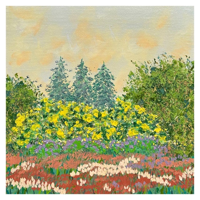 Nature's Bounty 8" X 8" Acrylic Original Painting Wall Art Mixed Media Decor For Sale - Image 6 of 7