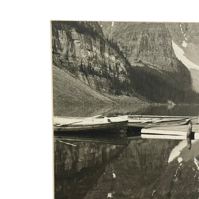 1960s Vintage Black and White Photograph of Moraine Lake, Alberta, Canada. For Sale - Image 5 of 10
