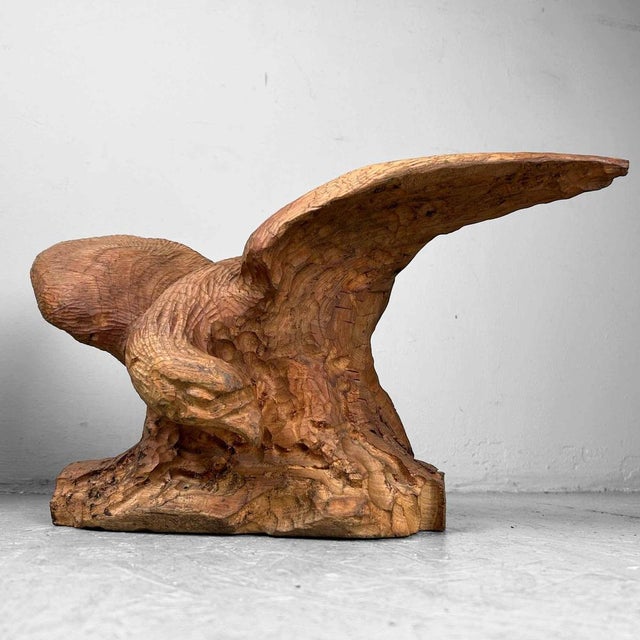 Mid-Century Modern Decorative Eagle Wood Carving, Japan, 1970s For Sale - Image 3 of 14