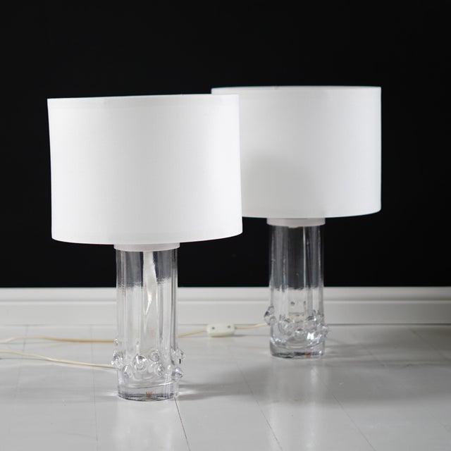 Vintage Glass Lamps from Kosta Sweeden, 1950s, Set of 2 For Sale - Image 12 of 12