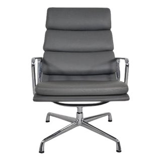 EA219 Soft Pad Chair in Soft Leather by Charles and Ray Eames for Vitra For Sale