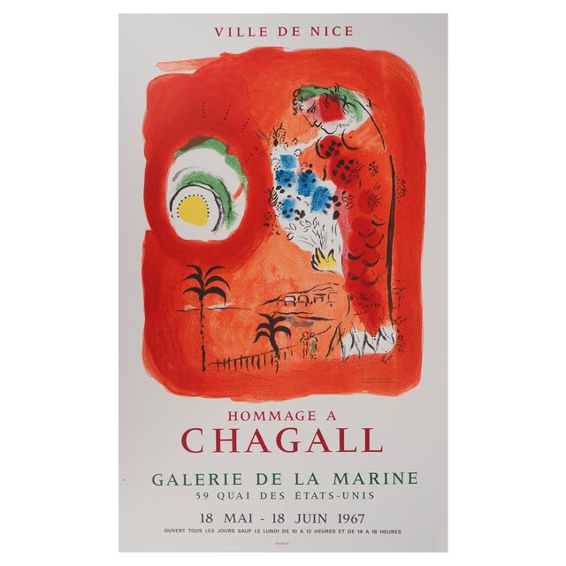 Marc Chagall, Baie Des Anges, The Red Mermaid, Lithograph Poster For Sale