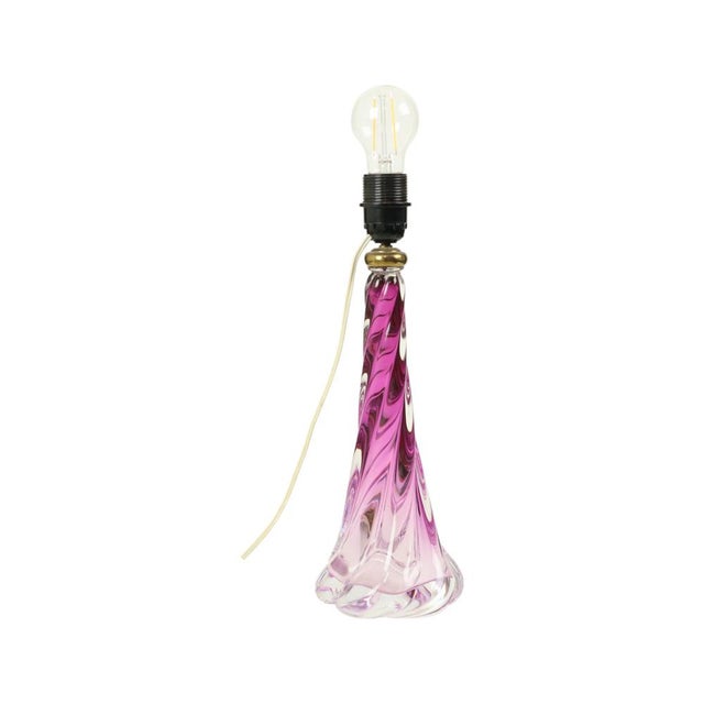 Purple Crystal Table Lamp from Val Saint Lambert, 1960s For Sale - Image 6 of 15