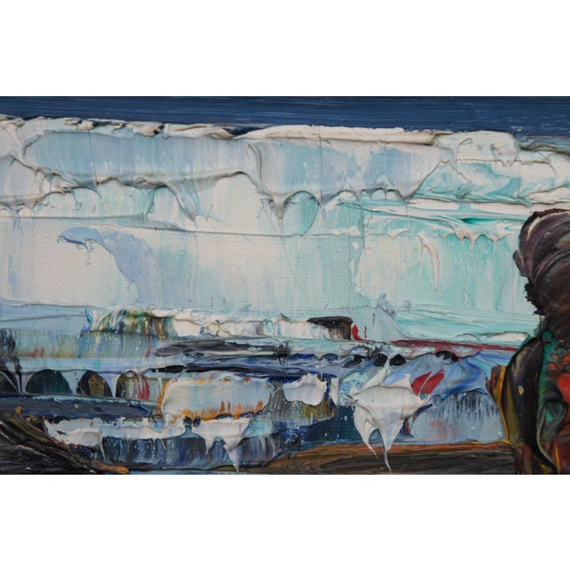 Vintage Impressionist Nautical Maritime Seascape Oil Painting on Canvas For Sale - Image 9 of 12