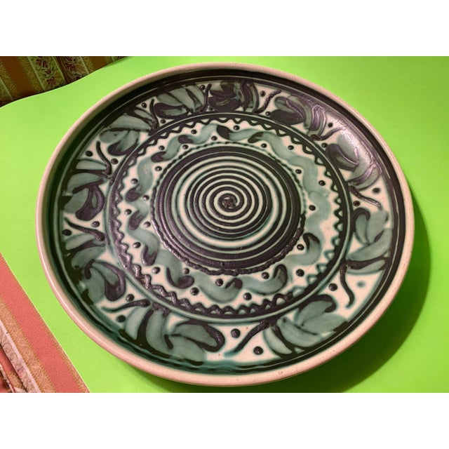 Vintage Kupittaa Savi Art Deco Pottery Charger For Sale In Tulsa - Image 6 of 10