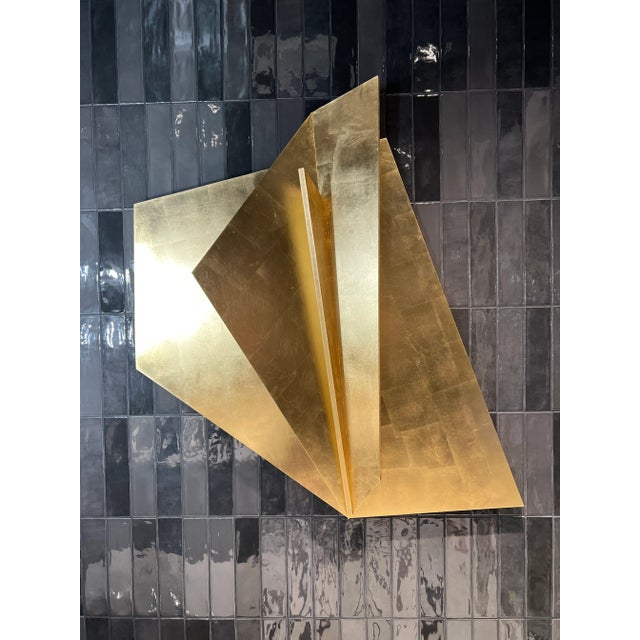 2020s Gold Leaf Wall Sculpure For Sale - Image 5 of 5