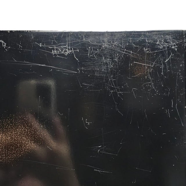 Rare Black Gilt Lacquer Ginkgo Wall Panels Signed Li Jia Chinese Modern Deco 64" For Sale - Image 9 of 12