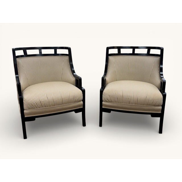 Tan Jay Spectre for Century Furniture Wallis Simpson Lounge Chairs & Ottomans - 4 Piece Set For Sale - Image 8 of 18