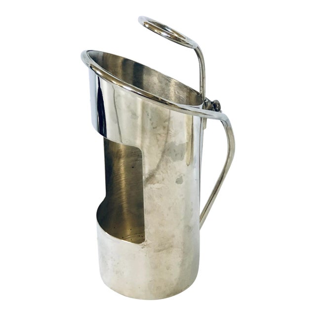 Silver-Plated Wine Caddy With Neck Support For Sale
