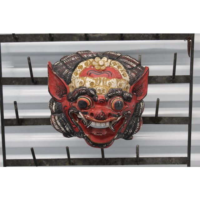 Wood Balinese Carved Wood Danse Mask For Sale - Image 7 of 14