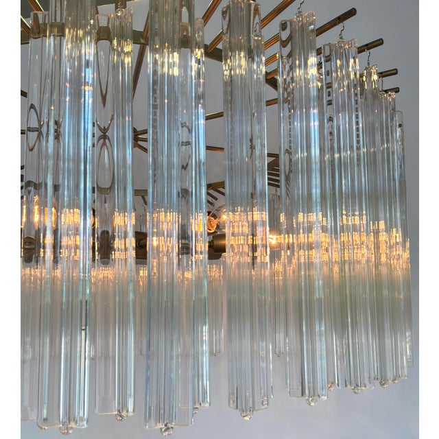 Arteriors Home Arteriors Modern Brass and Glass Nessa Round Chandelier For Sale - Image 4 of 5