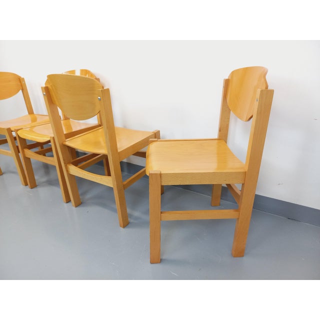 Minimalist Beechwood Chairs, 1980s, Set of 4 For Sale - Image 18 of 18