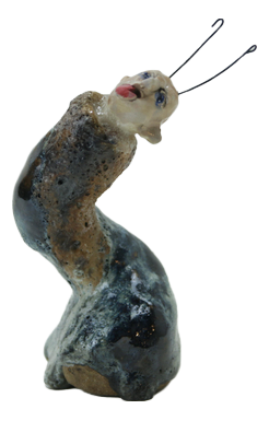Óscar Aldonza Torres, Organic Hybrid Sculpture of Human Insect Figure, 2026, Ceramic