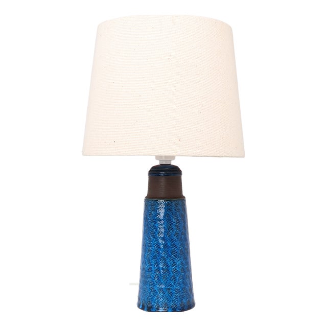Blue Ceramic Table Lamp by Nils Kähler for Kähler, 1960s For Sale