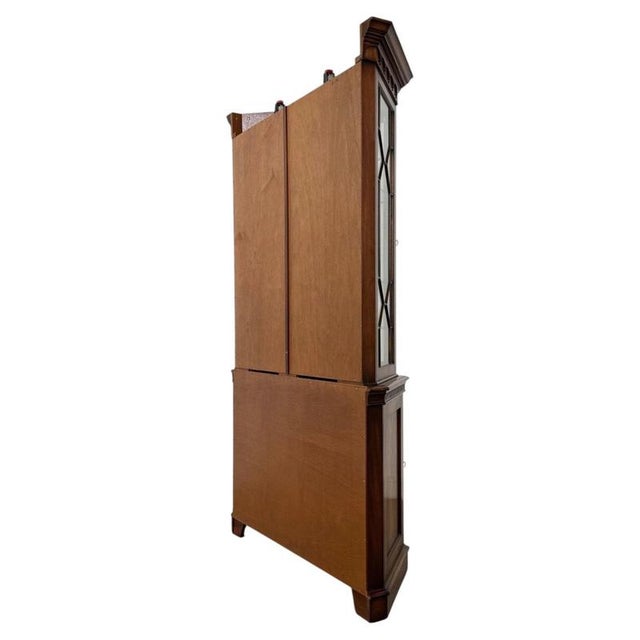 Brown Antique English Mahogany Glazed Display Cabinet, 1900s For Sale - Image 8 of 11
