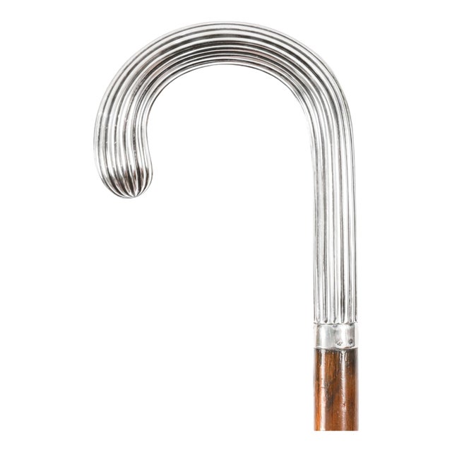 Antique Continental Silver Walking Stick Cane, 1890s For Sale