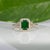 2020s Zambian Emerald Ring With Earth-Mined Diamond Accents in Solid 14k Gold, 7x5mm For Sale - Image 5 of 9