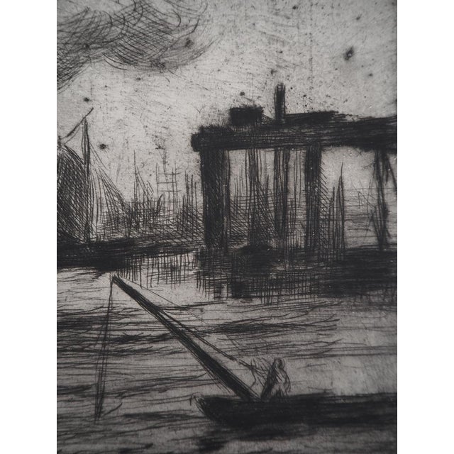 Maximilien Luce, View of the Port of Rotterdam, 1890-1895, Original Etching For Sale - Image 7 of 8