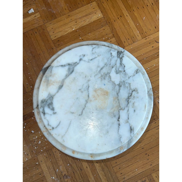 Mid 20th Century Mid 20th Century Italian White Marble Top Side Rococco Style Cocktail Table For Sale - Image 5 of 7