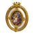 Rococo Oval Floral Painting With Mirror – Ornate Gold Leaf Frame & Decorative Artwork For Sale