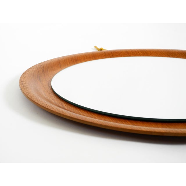 Glass Mid-Century Modern Round Teak Wall Mirror by Ary Fanerprodukter Nybro, Sweden, 1960s For Sale - Image 7 of 13