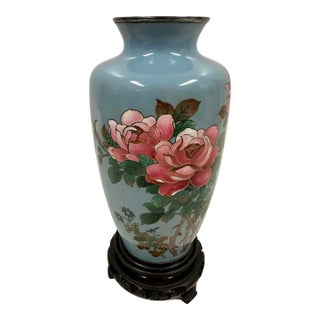 Mid-20th Century Vintage Japanese Cloisonné Vase - Shippō-Yaki For Sale