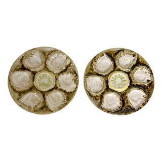 Oyster Plates in Ceramic, France, 1970s, Set of 2 For Sale