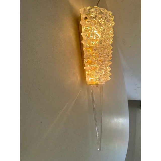 Handcrafted Clear Rostrato Murano Glass Wall Sconces by Simoeng, Set of 2 For Sale - Image 6 of 18
