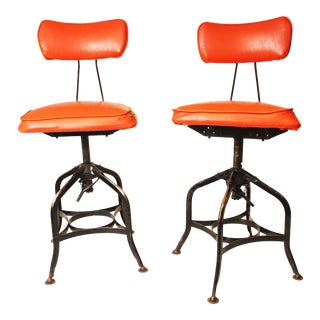 Vintage Industrial Toledo Drafting Stools - A Pair For Sale